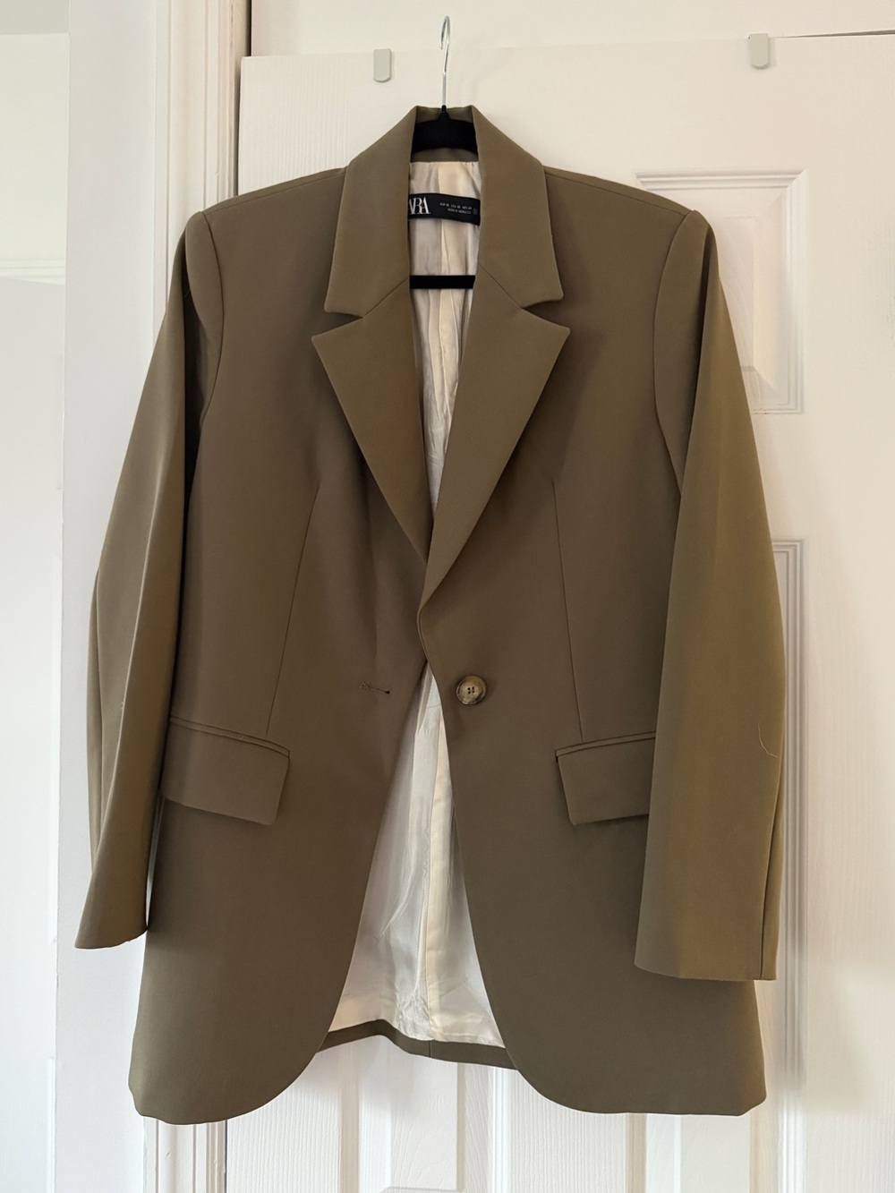 Zara Olive Blazer with Single Button XS Womens